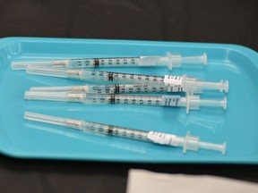 (FILES) In this file photo syringes of Pfizer-BioNTech vaccine at a Covid-19 vaccination site at the University of Nevada in Las Vegas on March 15, 2021. - Canada on May 5, 2021 approved the use of the Pfizer-BioNTech vaccine in children aged 12 years and up, becoming the first nation to do so.

"This is the first vaccine authorized in Canada for the prevention of Covid-19 in children and marks a significant milestone in Canada's fight against the pandemic," Health Canada chief medical advisor Supriya Sharma told a news conference.