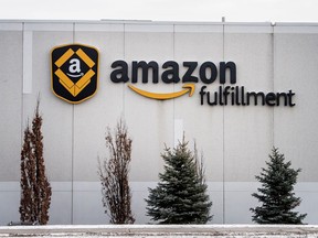 An Amazon fulfillment centre in Brampton, Ont.