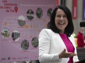 Valérie Plante, pictured in May, said she is eager to work on other measures to improve Montrealers’ quality of life in a second mandate. “Our party is not about the status quo. I leave that to the other team.”