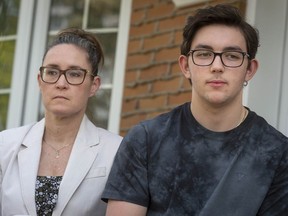 Tanya Mitchell and her son Jordan, who is a Grade 11 student at Kuper Academy, are protesting the fact that the Quebec government will not be allowing graduation ceremonies with parents, or grad balls, this year.