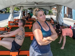 Orangetheory Fitness has set up a tent to continue exercise classes during the pandemic. Co-owner Melanie Shernofsky has had to deal with trash and human feces in the tent due to local residents showing their displeasure with the outdoor setup.