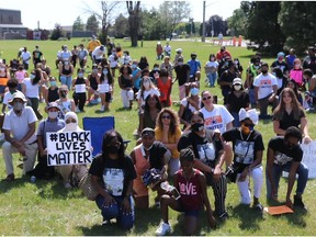 Youth Stars and Overture with the Arts are hosting the second annual West Island United rally to denounce
racism this Saturday, June 12, at 1 p.m. outside Pierrefonds Community High School. Pictured are participants at the 2020 rally.