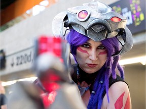 Isabelle Fosy dressed as a character from League of Legends at Comiccon in 2017. This year's virtual Comiccon will have discussions of cosplay, but fans will have to wait until 2022 to show them off in person again.