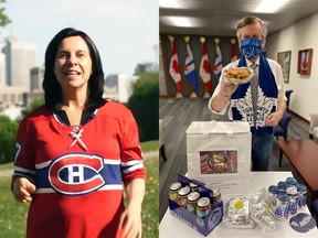 Montreal Mayor Valérie Plante won a peameal bacon sandwich and some beers from Toronto Mayor John Tory in their playoff bet.