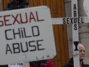 Members from the Quebec Association of Victims of Priests protested in 2013 to denounce sexual abuse by priests.