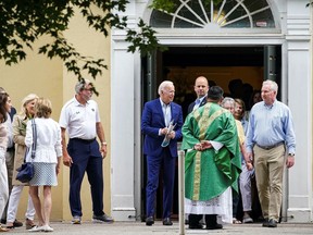 U.S. President Joe Biden departs outside St. Joseph on the Brandywine Catholic Church, in Wilmington, Delaware, U.S., June 19, 2021. REUTERS/Al Drago