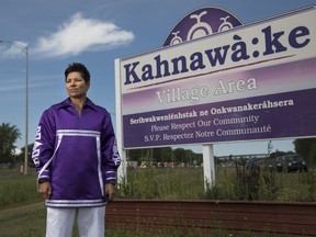 Kahsennenhawe Sky-Deer in Kahnawake Sunday, July 4, 2021. Sky-Deer has been elected Grand Chief of Kahnawake, the first woman and member of the #LGBTQ2S community to hold that office.