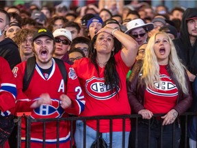 Celebration turned to disappointment for Montreal Canadiens fans outside the Bell Centre on Wednesday July 7, 2021 as Tampa won the game 1-0 and took the Stanley Cup.