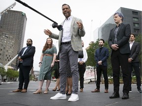 Movement Montreal leader Balarama Holness introduces some of his candidates running with him for the upcoming municipal election on Thursday July 8, 2021.