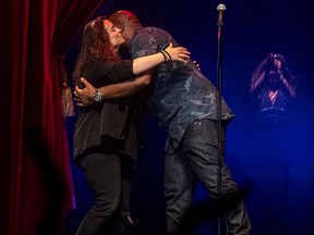Jessica Kirson is greeted by Alonzo Bodden at the Ethnic Show during the 2017 Just for Laughs festival. “It’s great to get back to performing in front of live audiences, but what we’ll miss is being together at summer camp in Montreal,” says Bodden. Kirson, Bodden and Robert Kelly will take part in shows being recorded in the U.S. and streamed for free as part of Just for Laughs.