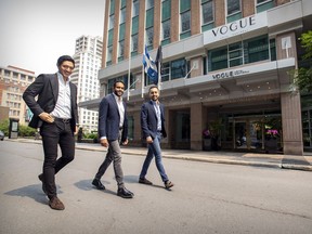 Gaurav Gupta, centre, is president of SageBlan Investments. His partners are Bleda and Anil Basegmez (right).