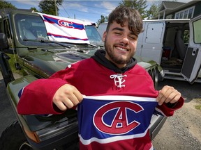 Jesse Travaglione, who also goes by the name YNG Travs in Terrebonne, northeast of Montreal Thursday July 22, 2021.  The Montreal rapper just composed a song, For My City, a tribute to Montreal.