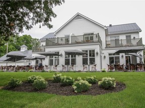 The rebuilt Auberge McGowan is on the shore of Lake Memphremagog.