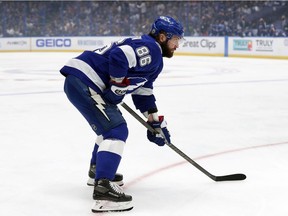 The Lightning would be well over the cap if it was enforced in the playoffs because it added Nikita Kucherov, who has a $9.5-million cap hit, after he missed the entire regular season following hip surgery.