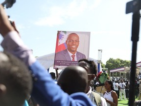 Mourners attend the funeral of slain Haitian President Jovenel Moïse on July 23, 2021, in Cap-Haitien, Haiti, the main city in his native northern region. Moïse, 53, was shot dead in his home in the early hours of July 7.