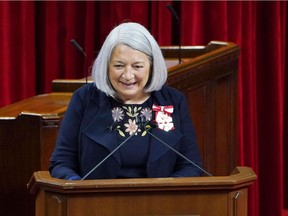 Governor General Mary Simon gives her address after she took the oath to become the 30th Governor General of Canada in Ottawa on  July 26, 2021.