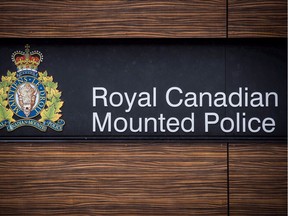 The RCMP logo is seen outside Royal Canadian Mounted Police "E" Division Headquarters, in Surrey, B.C., Friday, April 13, 2018.&ampnbsp;Closing arguments have wrapped up in the trial of a former Mountie accused of sexually assaulting an RCMP colleague.
