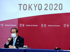 Tokyo 2020 President Seiko Hashimoto and CEO Toshiro Muto attend a press conference in Tokyo, Japan July 9, 2021.