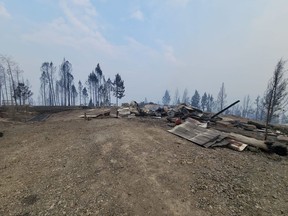 Rob Bouchard and his family lost their home in Monte Lake to the wildfires, all that remains are the solar panels.