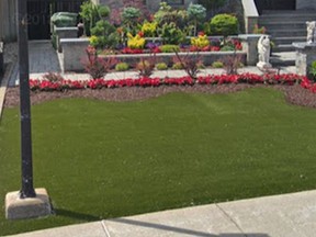 A synthetic lawn  spotted in Dorval.