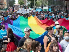 Thousands took part in the Montreal Pride parade on Sunday, Aug. 15, 2021.