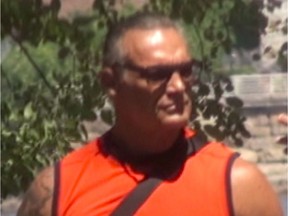 Salvatore Scoppa as seen in video recorded while he was under surveillance in Pierrefonds during the Project Préméditer SQ investigation while he met with the informant in the murder trial of Marie-Josée Viau and Guy Dion. The informant testified Tuesday that he warned the SQ, early in 2019, that Scoppa would be killed. Photo: Court files