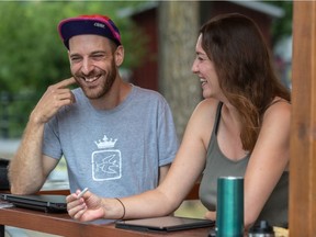 David King-Ruel and Rachel Pelland enjoy a coffee break at a Lachine Canal café. "What we should not do is expect to stay the same. That’s just hitting a wall. … We need downfalls to bring better innovation. … I’m super positive,” Pelland said.