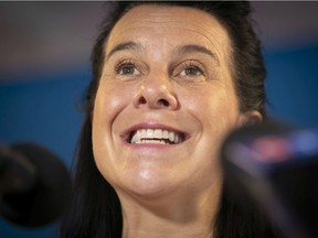 Montreal Mayor Valérie Plante during an announcement for children day camps on Saturday, Aug. 21, 2021.
