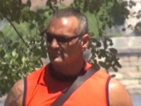 Salvatore Scoppa as seen in video recorded while he was under surveillance in Pierrefonds during the Project Préméditer SQ investigation while he met with the informant in the murder trial of Marie-Josée Viau and Guy Dion. The informant testified that he warned the SQ, early in 2019, that Scoppa would be killed. Credit: Court files.