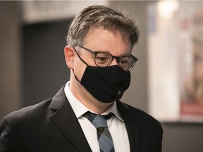 Former sportswriter Jonah Keri arrives at the Montreal courthouse on Monday August 30, 2021, where he pleaded guilty to charges of assault.