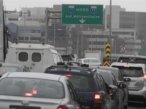 The prognosis for relief for traffic weary motorists is bleak, Rick Leckner writes. Above: northbound congestion on Décarie Blvd. near Jean-Talon St.