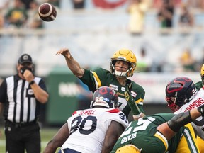 Edmonton Elks quarterback Trevor Harris was constantly kept off-balance and under pressure by Montreal's physical and swarming defence.