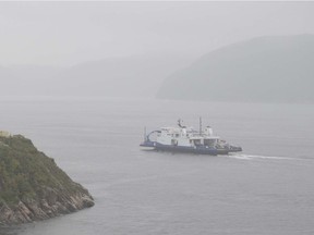 A ferry crosses the Saguenay River in 2013.