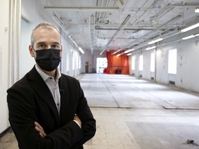 Pierre Major, executive director of McGill’s New Vic Project, in a former ward at the old Royal Victoria Hospital site that once held rows of beds on each side.