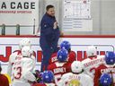 New Laval Rocket coach Jean-François Houle leads the first day of the Montreal Canadiens rookie camp at Bell Sports Complex in Brossard on September 16, 2021. 