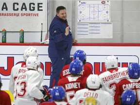 New Laval Rocket head coach Jean-Francois Houle runs the first day of Montreal Canadiens' rookie camp at the Bell Sports Complex in Brossard on Sept. 16, 2021.