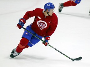 "There was a little bit of nerves, but I was more excited than anything," Kaiden Guhle said after playing his first NHL pre-season game with the Canadiens.
