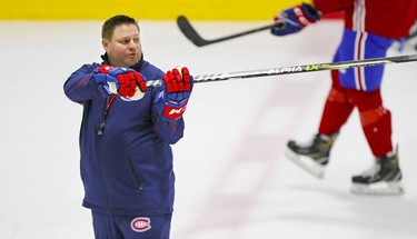 New Laval Rockets head coach Jean-François Houle runs the first day of Montreal Canadiens rookie camp at the Bell Sports Complex in Brossard on Thursday, Sept. 16, 2021.
