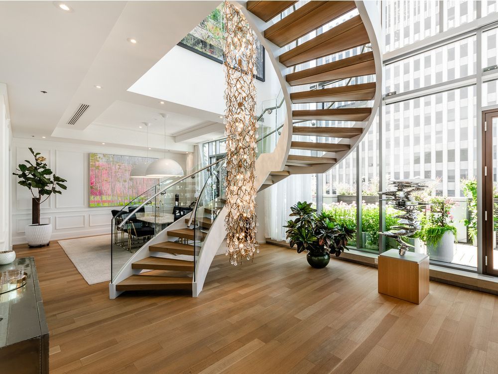 The penthouse apartment at the Ritz Carleton is a two-storey, 4,100-square-foot home with double-height ceilings.