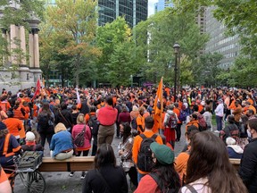 National Day for Truth and Reconciliation march in Montreal.