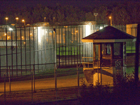 The prison yard of the Orsainville Detention Centre near Quebec City, the scene of a brazen helicopter escape in 2014.