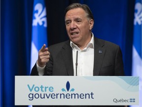 Premier François Legault, seen in a file photo, told the CAQ's youth wing Sunday that some people including the Parti Québécois would prefer a much harder line on language.