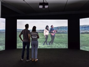 Ragnar Kjartansson’s video installation Death Is Elsewhere features two sets of twin musicians — from the bands Múm and the National — against a backdrop of Iceland’s Laki volcano.