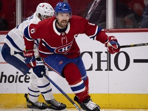 Montreal Canadiens defenceman Shea Weber during Game 6 of playoff series in Montreal on May 29, 2021.