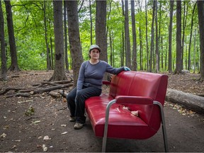 "In these woods, there's no grandchildren, they're all grandparents," says Line Bonneau in reference to the lack of young tree growth in the Dora Wasserman woodland. "People use this as if it's their living room."