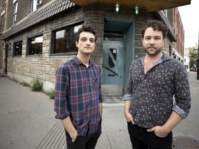 Booker/manager Frisco Lee, left, and co-owner/manager Adrian Micholuk at Bar de Courcelle in St-Henri in 2021.