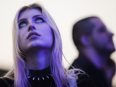 Aphrodita Wojcik watches music on Day 3 of the Osheaga Get Together festival on Sunday, Oct. 3, 2021.