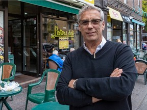 Lester's Deli owner Bill Berenholc in front of the restaurant on Bernard Ave.