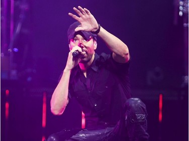 Enrique Iglesias performs at the Bell Centre in Montreal on Saturday, Oct. 9, 2021.