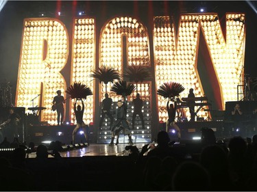 Ricky Martin performs at the Bell Centre in Montreal on Saturday, Oct. 9, 2021.